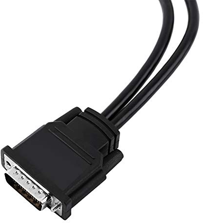 Generic DMS59 Stift Till Dubbel VGA-kabel Svart Huvud Hane Blått Huvud Hona 25 Cm Längd PVC-material för -skärm