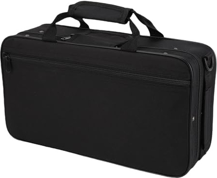 Estuche para clarinete, bolsa para clarinete, bolsa de almacenamiento de tela Oxford gruesa acolchada de espuma negra profesional con correa