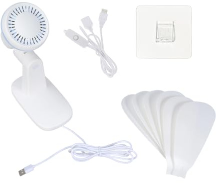 GAOINTELL Ventilatore Da Bagno a Parete Alimentazione USB a Velocità Singola Per Ambienti Con Spazio Limitato Cavo Lungo Angolo USB Da 262 Cm