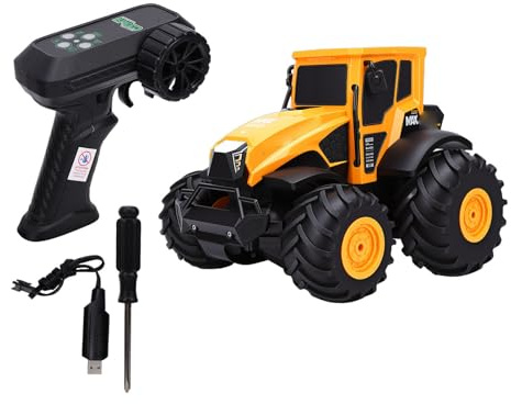 Luocute Ferngesteuerter Traktor, IPX7 Wasserdichter 2,4-GHz-RC-Truck mit Dual-Motor-Allradantrieb für Jungen von 6–12 Jahren, Landwirtschaftliches Fahrzeug Im Gelände mit LED-Lichtern,
