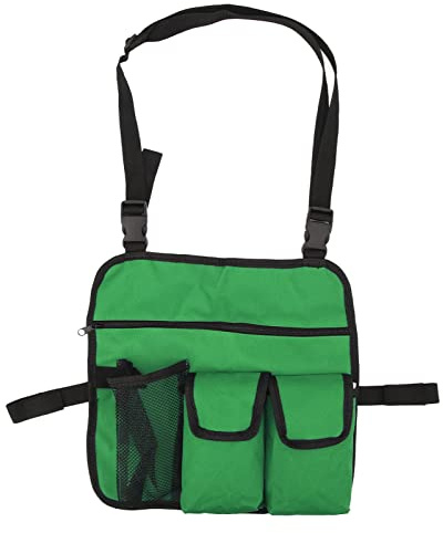 QWUUYEC Borsa Portaoggetti per Sedia da Spiaggia, Organizer Multifunzionale in Tessuto Oxford 600D, Resistente e Impermeabile, Colore Khaki - Tasche Multiple, Design Portatile, Ideale pe (Verde)