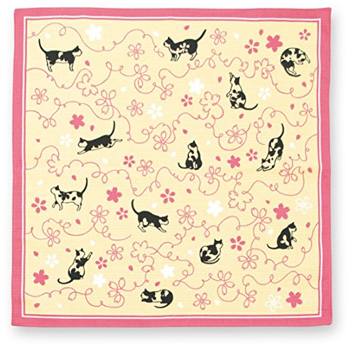 Japanisches Tuch Kenema Furoshiki 50x50cm Sakura Katze