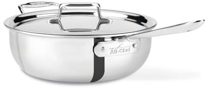 All-Clad 8701004844 Stainless Steel 5-Ply Dishwasher Safe 4 Qt. Essential Pan with Lid
