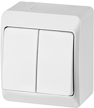ELEKTRO-PLAST HERMES Doppio interruttore a parete doppio interruttore IP44 impermeabile Esterno Bianco