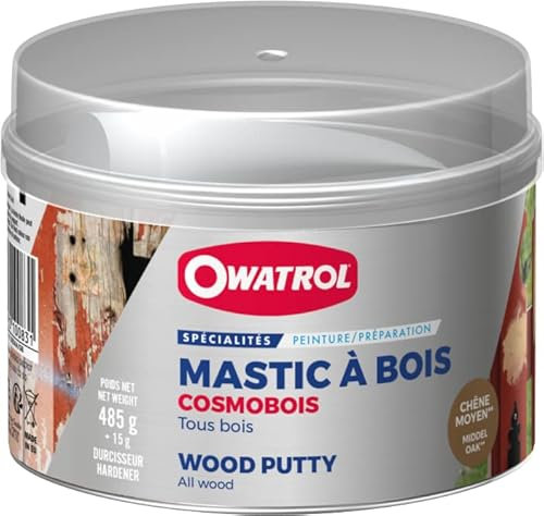 OWATROL-COSMOBOIS®-Mastic à bois intérieur et extérieur-Chêne moyen (ow45)-Boîte de 500 g