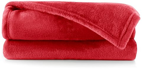 DecoKing Kuscheldecke 70x150 cm rot Decke Microfaser Tagesdecke Fleece Mic | weich sanft kuschelig red