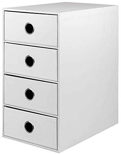 Rössler Papper 1524452094 – S.O.H.O. 4 lådor för DIN A5, med fingerhål, speciell utgåva vit, 250 x 175 x 320 mm, 1 styck