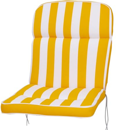 KETTtex 2153 Auflage Niederlehner Alicante Blockstreifen gelb-weiß Sitzpolster 100x50x7 cm