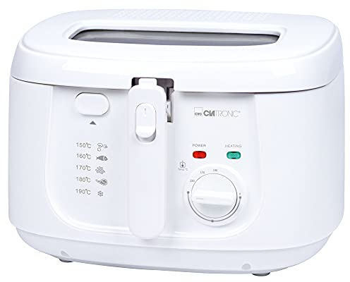 Clatronic® Fritteuse mit 2,5L Kapazität | Friteuse mit Fett | Friteuse Öl mit Geruchs- und Fettdunstfilter & Antihaft-Ölbehälter | Stufenlos regelbarer Thermostat | Fritteuse mit Öl - FR 3771
