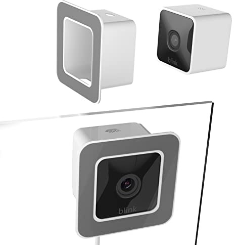 Teccle ( Pack of 2 ) Window Mount for Blink Mini, Through Window Use Blink Mini Camera, No Need to Run Wiring Outdoors (White/Pack of 2)