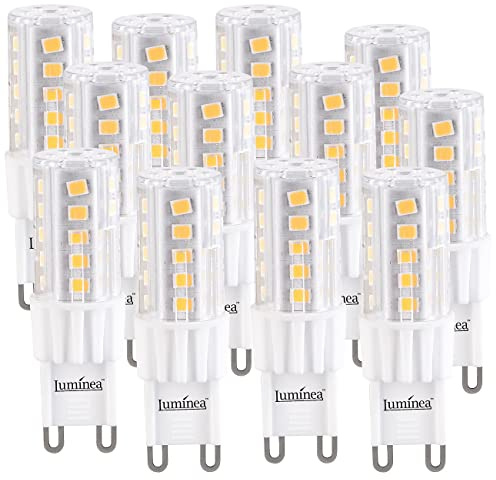 Luminea Halogenlampen: 12er-Set LED-Stiftsockellampe G9 4,5W (ersetzt 30W)480lm warmweiß 360° (G9 Lampe, Halogen Stiftsockellampen G9, Einbaustrahler)