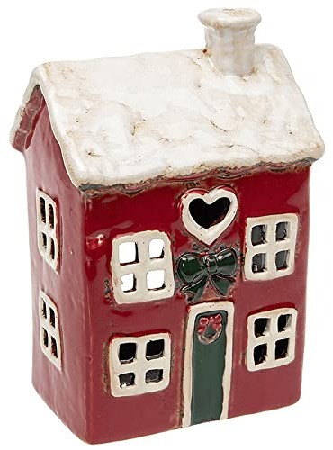 Christmas Cornish Village Pottery Laterne, groß, rotes Haus
