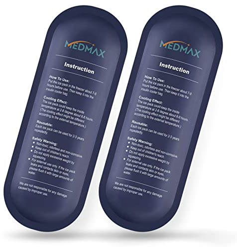 MEDMAX Impacchi di Ghiaccio per Custodia da Viaggio per Insulina, Impacco di Gel di Ghiaccio Riutilizzabili per Borsa di Insulina per Diabetici (2 Confezioni)