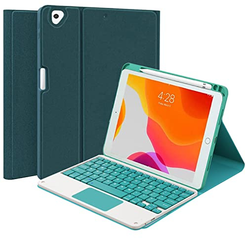 QYiiD Funda con teclado táctil para iPad Pro 12.9 2022 6ª generación / 2021 5ª generación / 2020 4ª generación / 2018 3ª generación, teclado inalámbrico desmontable magnéticamente, funda inteligente