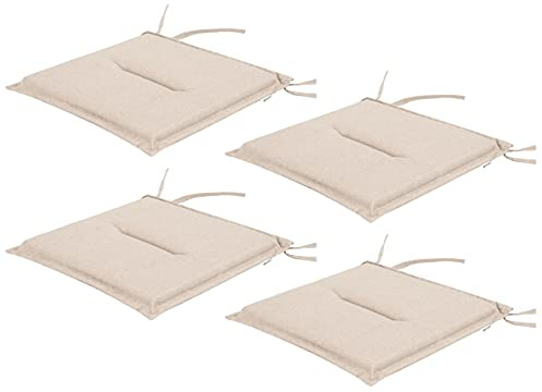 Bjird 4er Set Stuhlauflagen für Gartenmöbel Sitzpolster für Gartenstühle, Gartenmöbelauflagen, Sitzkissen, Stuhlkissen, Gartenstuhl-Auflage - 45x45x4 cm, Polsterauflagen Outdoor/Indoor geeignet