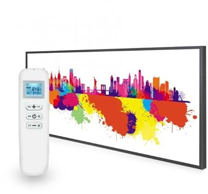 Mirrorstone Urban 700W Smart Wi-Fi Infrared Picture Heater, Electric Heating Panel, Low Consumption Home Living Room (London Skyline Splash)