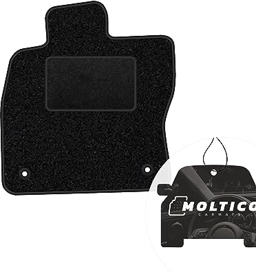 moto-MOLTICO Fahrer Fußmatte Auto Velours Fahrerseite Autoteppiche Schwarz Fahrermatte 1-teilig passend für Skoda Superb III ab 2015