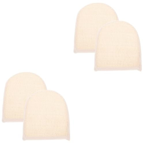 Beavorty 4 Stück Baumwolle Luffa Bade-Peeling-Handschuhe Peeling-Handschuhe für die Bade-Fäustlinge ehandschuhe Schrubber ein nehmen Wäscher ebürste Massagebürste