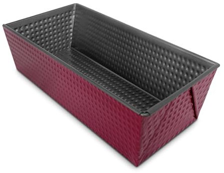 TIENDA EURASIA – Molde Plum Cake, Antiadherente, Color Burdeos, de Distintos Tamaños, Repostería y Cocina, para Hornear Pan, Pasteles y Bizcochos (20x10x7,5 cm)