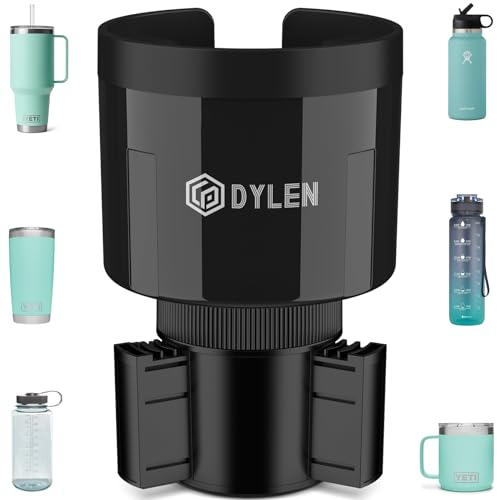 DYLEN Car Cup Holder Expander Adapter, Cup Holder Expander for Cars with Expandable Insert, Compatible with Stanley 0.4-1.2 L, Large Drinks in 0.5-1.4 L (7-10.5 CM)