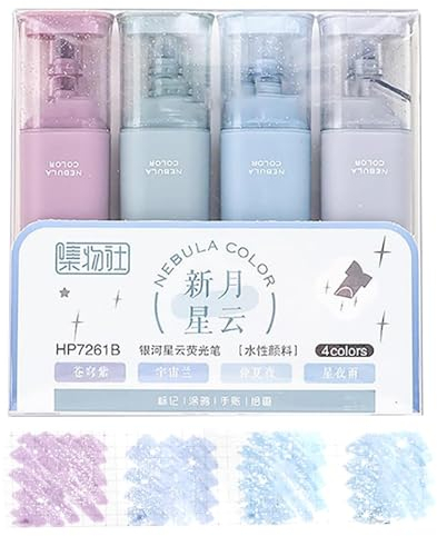 4/6 Glitzer Textmarker | Glitter Highlighters Markers | Glitter Textmarker Stift | Color Glitter Textmarker Set | Vielseitiger Glitzer-Textmarker für funkelndes Notizen-Tagebuch