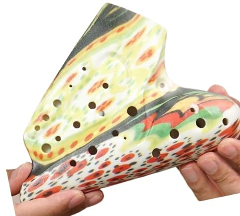 Dreifache Okarina-Flöte Alt-C-Tonart AC Professionelle Okarina Seltene Musikinstrumentenflöte Mit Zubehör Geschenken (Color : 3/4)