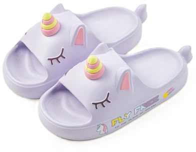 OrJana Sandales Licorne. Chaussons piscine antidérapants. Chaussons d'été. Sabots imperméables, Slide lilas, 37/38 EU