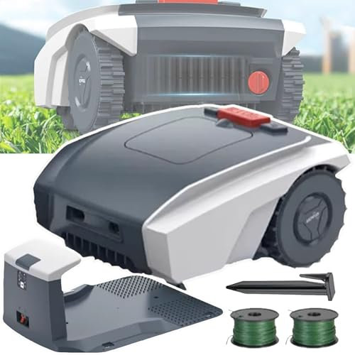 menglanchang Tondeuses Robot |Tondeuse à Gazon RobotiséE - Tond Jusqu'à 1500m² | Tondeuse à Gazon Robotique Automatique-ContrôLe App, Planification Chemin/Station Charge, Hauteur Coupe 20-55 Mm,Grey