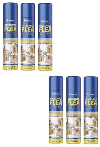 Flea Killer Spray 6x |Insecticide Pesticide Home Hutches Kennels Carpets Tick Flea Repellent Spray for Dogs Cats| Kills Repel Fleas Puppies Kittens Anti-Tick Spray |200ml