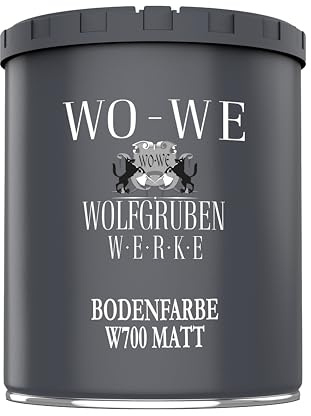 WO-WE Betonfarbe Bodenfarbe Bodenbeschichtung W700 Schwarz MATT ähnl. RAL 7036-750ml