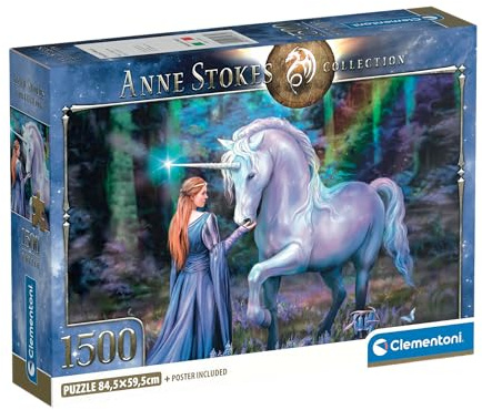 Clementoni Puzzle - Anne Stokes Bluebell Wood 1500 Stücke, compact Box - Puzzle für Erwachsene 14-99 Jahre, Geschenk für Mann und Frau, Made in Italy, 31735
