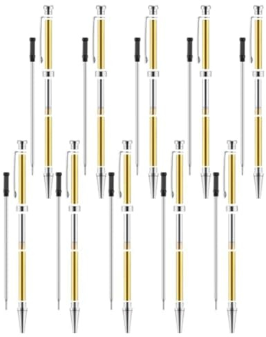 GNURBDILFO 10 Pcs Pen Kits for Wood Turning 7mm Slimline Pen Twist Kit with Refill Lathe Turning Supplies Silver
