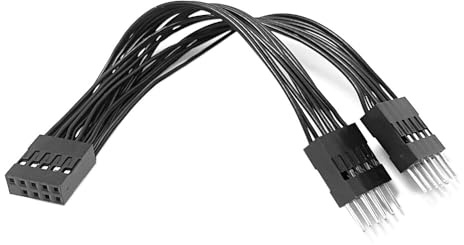 ZAHARA Cable de extensión USB 9 Pines para Placa Base, YSplitter 10 cm, diseño Interno Duradero (Internal USB YSplitter Cable, 9Pin Motherboard Header, Dual Port Expansion for PC)