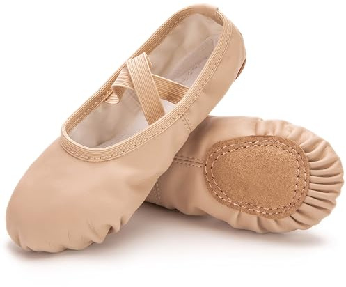 RoseVolta Ballet Shoes for Girls/Toddlers/Kids/Women, Leather Yoga Shoes/Ballet Slippers for Dancing