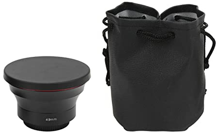 Obiettivo grandangolare da 49 mm 0,43 X HD grandangolare con macro, lega di alluminio, filettatura filtro da 82 mm, alta trasmissione della luce, macro rimovibile, per ritratto e