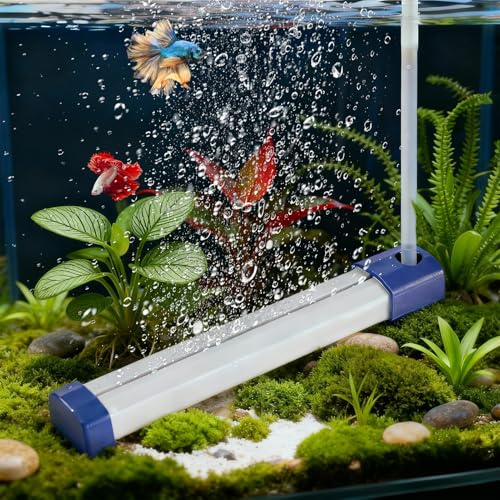 ASOFTY Aquarium Sauerstoff Blasenstreifen 15cm, Aquarium Luftsteine, Aquarium Luftausströmer mit 2M Luftschlauch, Ultra Leise Sauerstoffstein, Luftausströmer Sprudler für Aquarien
