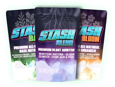 Stash Nutrients Premium Kit – Complete 3-Part Plant Food System: Stash Base, Stash Blend, & Stash Bloom – Professional Grade Fertilizer for Soil (Starter Grow Kit)