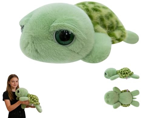 Xiyocadt Kuscheltier Schildkröte, Grüne Plüschschildkröte, Schildkröte Plüschtier, Süßes Plüschtier zum Kuscheln & Spielen, Geschenk für Mädchen und Jungen (25 cm)
