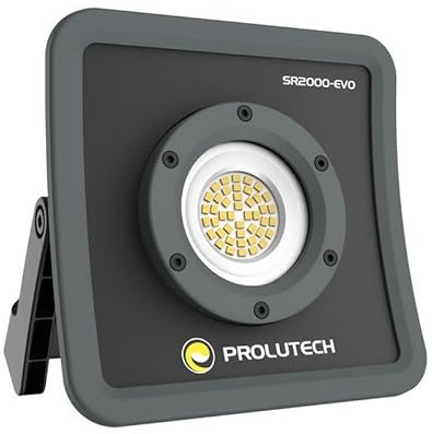 PROLUTECH SR2000-EVO Proyector LED portátil recargable, 2000 lúmenes, con modo Eco Light