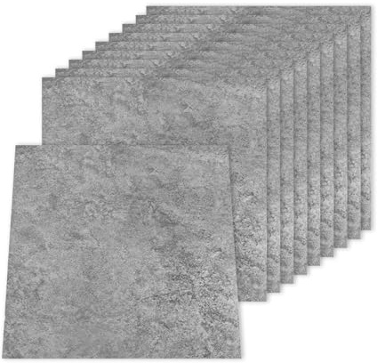 YUTRONE 30Pcs Self Adhesive Floor Tiles Grey Marble Effect Sticky Tiles
