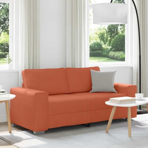 NIVVHOH Zweisitzer-Sofa Rot Orange 140 cm Cordstoff Sofa mit außergewöhnlichem Komfort und Stil für Plaudern, Lesen, Fernsehen und Entspannen