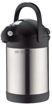 alfi Big Spender TT Getränkespender 2,20 l, 12 h heiß, schwarz matt | 24 h kalt, integrierte Pumpe, für 18 Tassen, mattierter Edelstahl, Tragegriff, ideal für Bewirtung & Catering