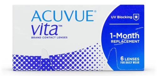 ACUVUE Vita Monatskontaktlinsen mit komfortablem Tragegefühl – Den ganzen Monat lang – 4,5 dpt & BC 8.4 – Mit UV Schutz & durchgängig hohem Feuchtigkeitsgehalt – 6 Linsen