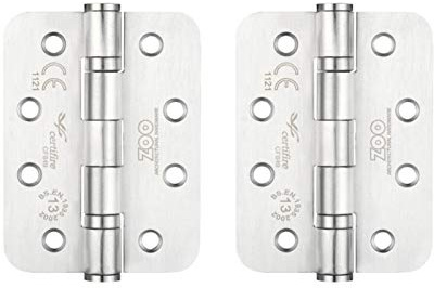Zoo Hardware 102 x 76 x 3mm Fire Ball Bearing Door Hinge Radius Stainless Steel Grade 13