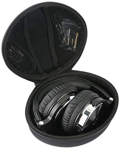 Khanka Hard Case for OneOdio Over Ear Headphone Studio Wired | Compatible with OneOdio Over Ear Headphones Closed Back Studio DJ Headphones Headset;Hard Case,Black Zipper,Case Only