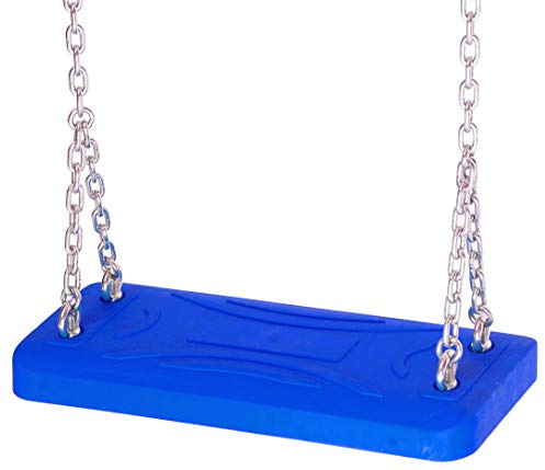 OTITU Just Fun Lux Seggiolino Altalena con Set di Catene in Acciaio zincato 5mm – 1,8 m, Uso pubblico – Blu