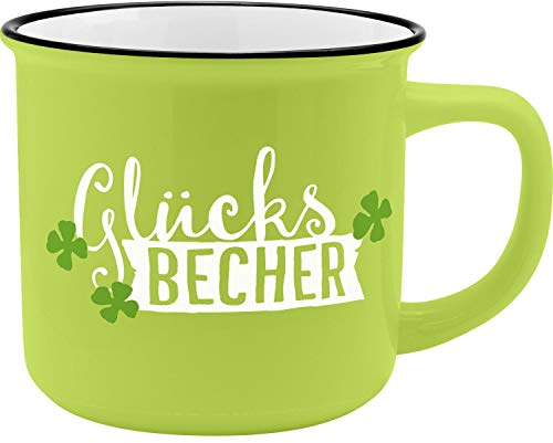 GRUSS & CO Mug motif « Tasse porte-bonheur » | Porcelaine New Bone China aspect émail 35 cl | Cadeau porte-bonheur | 45782, 1 pièce (1 pièce)
