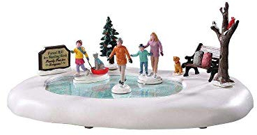 Lemax Accesorio de Pueblo navideño: día de Patinaje Familiar, Resina