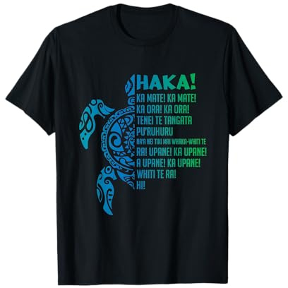 Neuseeland Haka Ka Mate Lied Schildkröte Rugby Maori T-Shirt