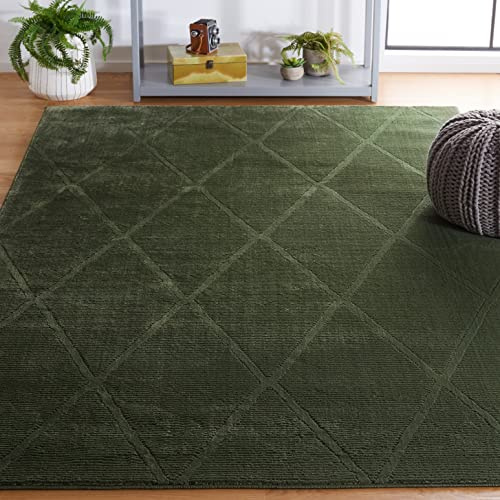 SAFAVIEH Area Rug 8x10 - Revive Collection - Large - Green, Trellis Pattern, Non-Shedding & Easy Cleaning, Ideal for Living Room, Bedroom, Office, Dining Space (REV104Y)